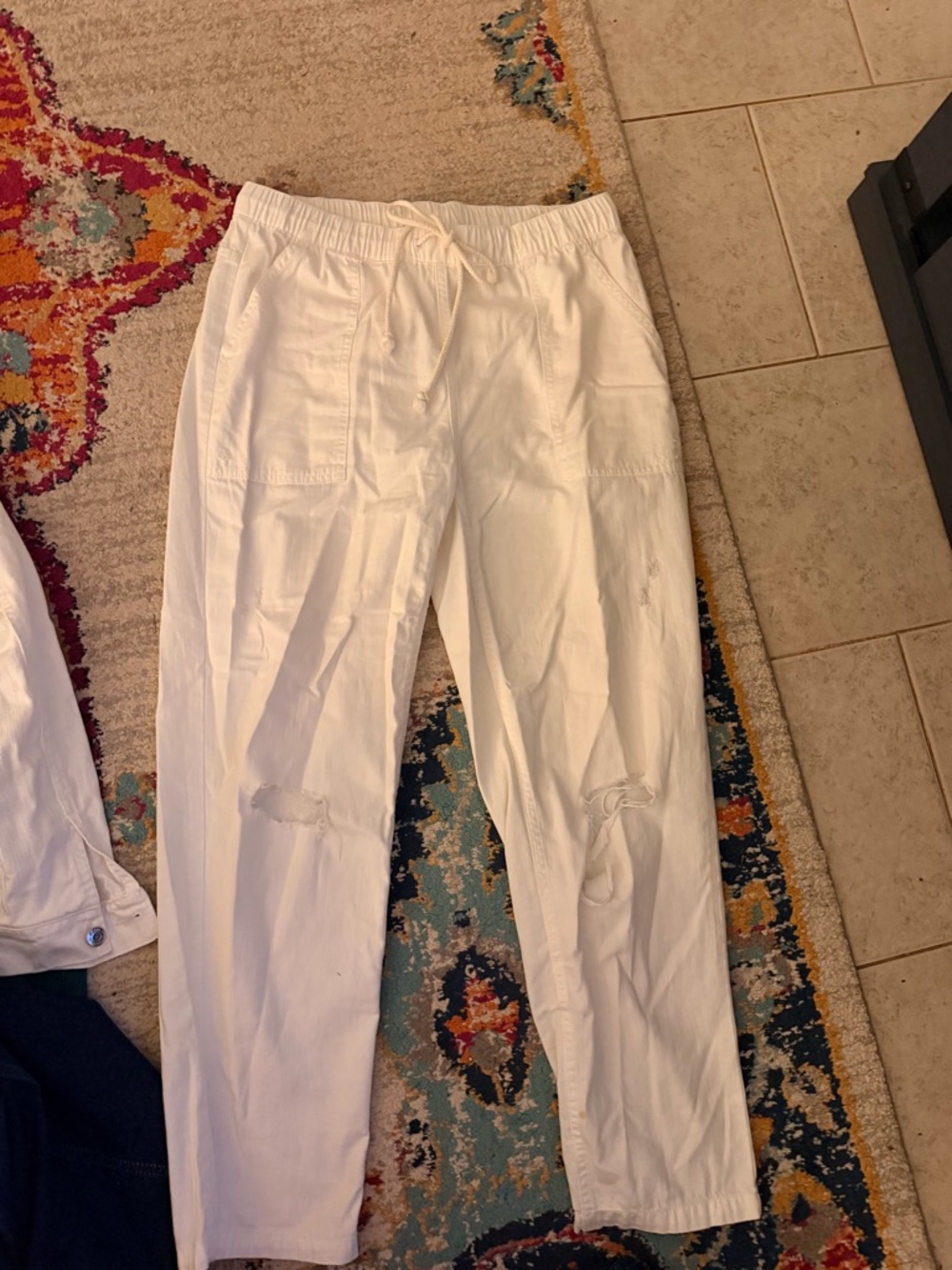 Aerie Distressed Elastic Pants